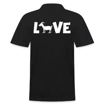 chèvre amour chèvre garder ferme biologique - Polo Homme - noir - Dos - Kai (181cm)