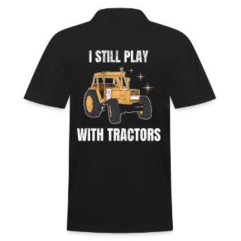 I Still Play With Tractors Farmer Farmer - Men's Polo Shirt - black - Back - Kai (181cm)