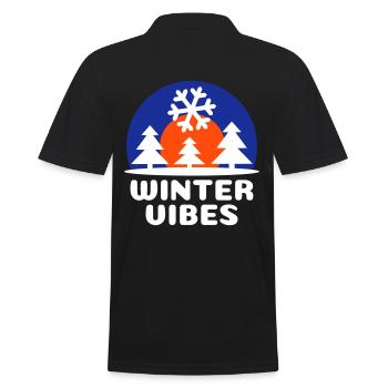 Winter vibes (sun, sky vault, snowflake) - Men's Polo Shirt - black - Back - Kai (181cm)