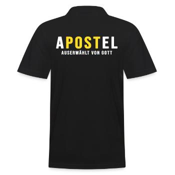 post postbote flaschenpost - Männer Poloshirt - Schwarz - Hinten - Kai (181cm)