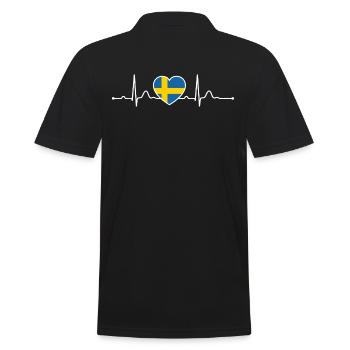 Suède Heartline Heartbeat Scandinavie Vacances - Polo Homme - noir - Dos - Kai (181cm)