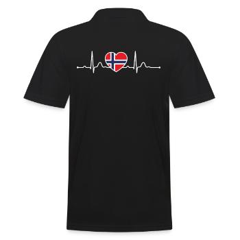 Norway Heartline Heartbeat Scandinavia Holidays - Men's Polo Shirt - black - Back - Kai (181cm)