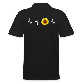 blumenkind gärtner sonnenblume kleingarten flower - Männer Poloshirt - Schwarz - Hinten - Kai (181cm)