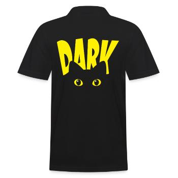 Dark Schwarze Katze - Männer Poloshirt - Schwarz - Hinten - Kai (181cm)