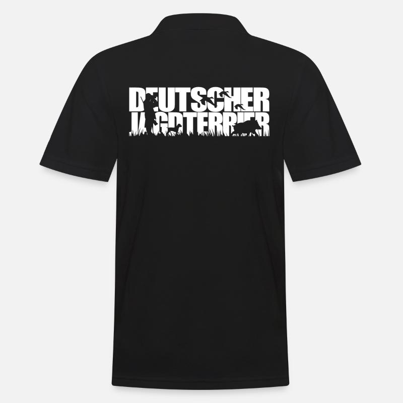 DEUTSCHER JAGDTERRIER Jagdhunde Jagdhund Wilsigns - Männer Poloshirt - Schwarz