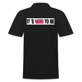 nerd administrator IT abteilung computerfreak - Männer Poloshirt - Schwarz - Hinten - Kai (181cm)