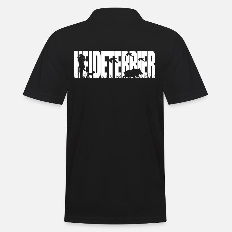 HEIDETERRIER Jagdhund Jagdhunde Wilsigns - Männer Poloshirt - Schwarz