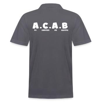 nerd coder iq server download data - Men's Polo Shirt - charcoal grey - Back - Nico (186cm)