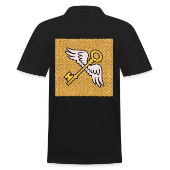 LSD Flying Keys Blotter Sheet - Men's Polo Shirt - black - Back - Kai (181cm)