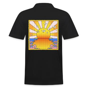 California Orange Sunshine LSD Löschblatt - Männer Poloshirt - Schwarz - Hinten - Kai (181cm)