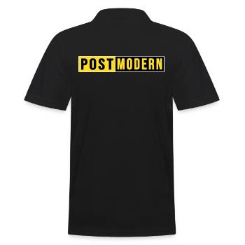 post postbote flaschenpost postmodern - Männer Poloshirt - Schwarz - Hinten - Kai (181cm)