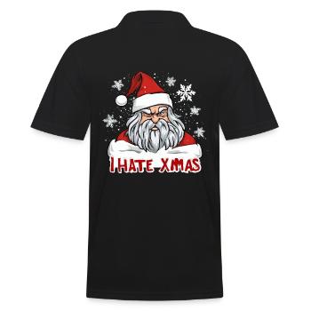 Ich hasse Weihnachten Lustig anti Weihnachten - Männer Poloshirt - Schwarz - Hinten - Kai (181cm)