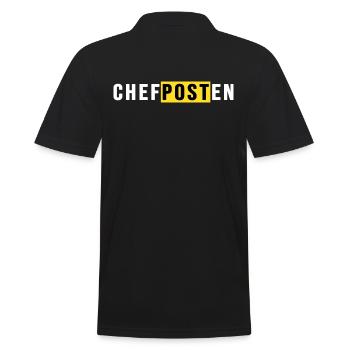 post postbote flaschenpost "chefposten" - Männer Poloshirt - Schwarz - Hinten - Kai (181cm)