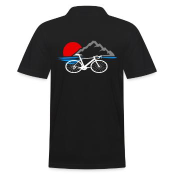 Vélo Route Vélo Montagnes Vintage Rétro - Polo Homme - noir - Dos - Kai (181cm)