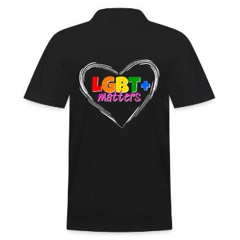 LGBT matters Pride T-Shirt Design Geschenkidee - Männer Poloshirt - Schwarz - Hinten - Kai (181cm)