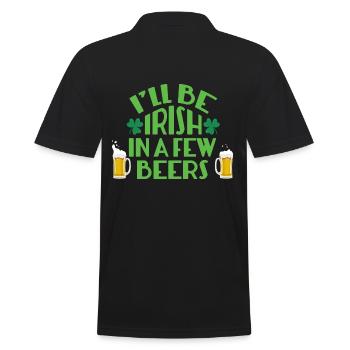 I'LL BE IRISH IN A FEW BEER - Men's Polo Shirt - black - Back - Kai (181cm)