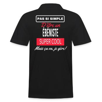 pas si simple ÉBÉNISTE - Polo Homme - noir - Dos - Kai (181cm)