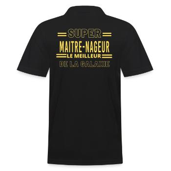 Meilleur de la galaxie MAITRE NAGEUR - Polo Homme - noir - Dos - Kai (181cm)