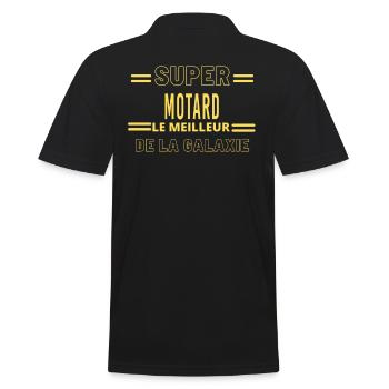 Meilleur de la galaxie MOTARD - Polo Homme - noir - Dos - Kai (181cm)