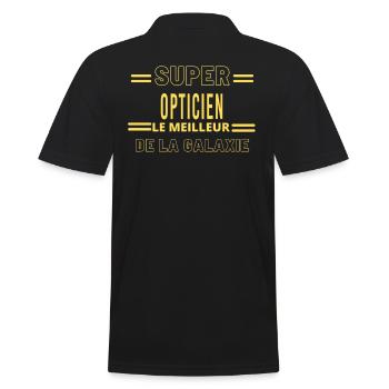 Meilleur de la galaxie OPTICIEN - Polo Homme - noir - Dos - Kai (181cm)