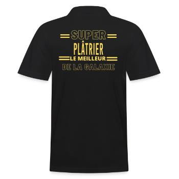 Meilleur de la galaxie PLÂTRIER - Polo Homme - noir - Dos - Kai (181cm)