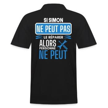 ne peut pas le réparer si Simon - Polo Homme - noir - Dos - Kai (181cm)