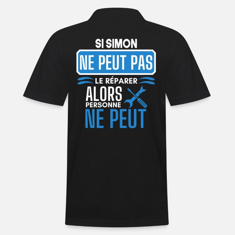 ne peut pas le réparer si Simon - Polo Homme - noir