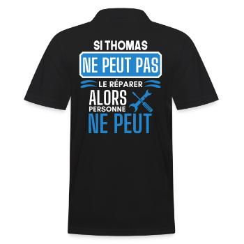 ne peut pas le réparer si Thomas - Polo Homme - noir - Dos - Kai (181cm)