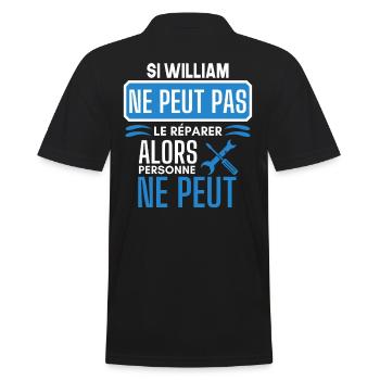 ne peut pas le réparer si William - Polo Homme - noir - Dos - Kai (181cm)