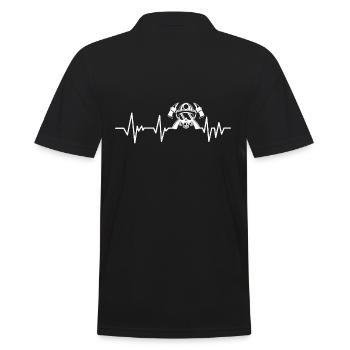 Feuerwehrmann Feuerwehrmann Herzschlag - Männer Poloshirt - Schwarz - Hinten - Kai (181cm)