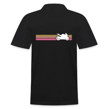 Vintage Motorrad Motorrad Retro T-Shirt - Männer Poloshirt - Schwarz - Hinten - Kai (181cm)