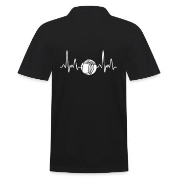 Petanque Herzschlag Bowler T-Shirt - Männer Poloshirt - Schwarz - Hinten - Kai (181cm)