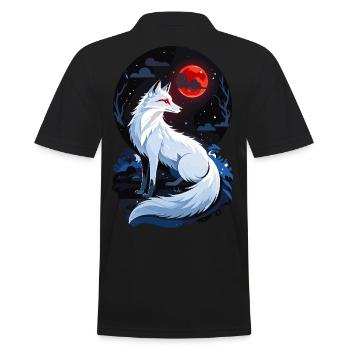 Polarfuchs - Männer Poloshirt - Schwarz - Hinten - Kai (181cm)