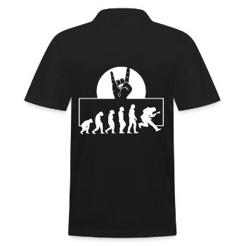 Bassist Gitarrist Evolution Bass Gitarre Geschenk - Männer Poloshirt - Schwarz - Hinten - Kai (181cm)