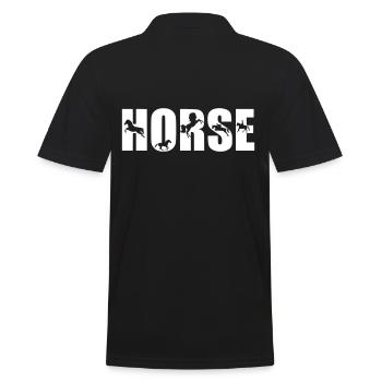 Horse für Pferdefreunde und Reiter das Geschenk - Männer Poloshirt - Schwarz - Hinten - Kai (181cm)