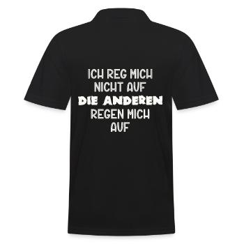 Ich rege mich nicht auf Andere regen mich auf Sark - Männer Poloshirt - Schwarz - Hinten - Kai (181cm)