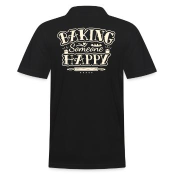 BAKING FUNNY SAYING - PASTRY CHEF FUNNY QUOTE - Men's Polo Shirt - black - Back - Kai (181cm)