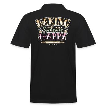 BAKING FUNNY SAYING - PASTRY CHEF FUNNY QUOTE - Men's Polo Shirt - black - Back - Kai (181cm)