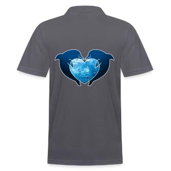 Dolphin love - Men's Polo Shirt - charcoal grey - Back - Nico (186cm)