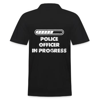 Polizist im Einsatz Polizist Geschenke - Männer Poloshirt - Schwarz - Hinten - Kai (181cm)