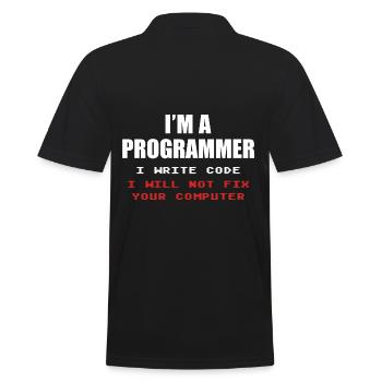 Programmierer Geek Computer Programmierung Coder L - Männer Poloshirt - Schwarz - Hinten - Kai (181cm)