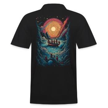 Groupe de canoë surréaliste dans l’univers soleil - Polo Homme - noir - Dos - Kai (181cm)