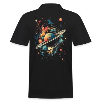 Planètes surréalistes avec Saturne - Polo Homme - noir - Dos - Kai (181cm)