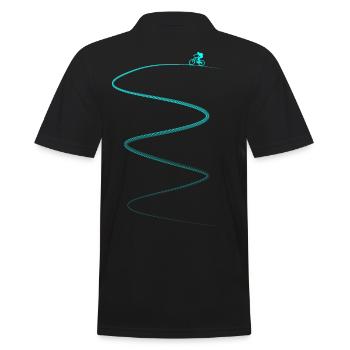 Mountainbiker Biker Fahrrad Mountainbike Radfahren - Männer Poloshirt - Schwarz - Hinten - Kai (181cm)