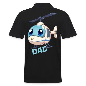 Helikopter Vater Papa Väter Helicopter Eltern Dad - Männer Poloshirt - Schwarz - Hinten - Kai (181cm)