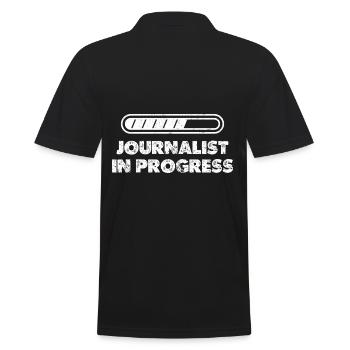 Journalist in Arbeit Schriftsteller Journalismus-L - Männer Poloshirt - Schwarz - Hinten - Kai (181cm)
