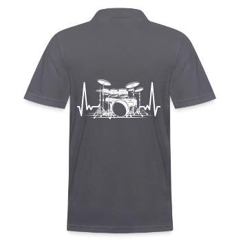 Batterie battement de coeur ECG batteur tambour - Polo Homme - charbon - Dos - Nico (186cm)