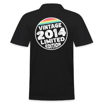 Vintage 2014 Geburtstag Geschenk Kinderparty - Männer Poloshirt - Schwarz - Hinten - Kai (181cm)