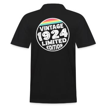 Limited Edition since 1924 birthday gift - Men's Polo Shirt - black - Back - Kai (181cm)