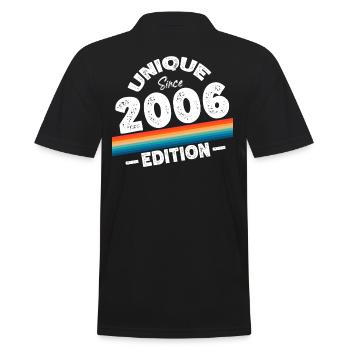Unique Since 2006 Edition Birthday Vintage 2006 - Men's Polo Shirt - black - Back - Kai (181cm)